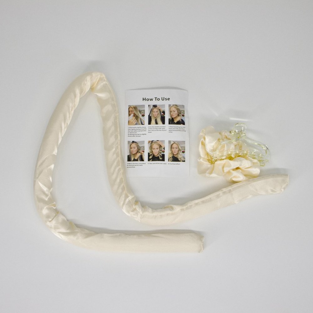 Satin Heatless Curling Soft Foam Roller Headband Curling Set